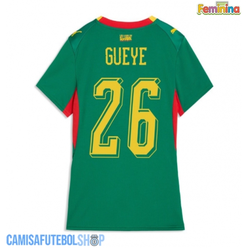 Camisa de time de futebol Senegal Pape Gueye #26 Replicas 2º Equipamento Feminina Mundo 2026 Manga Curta